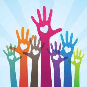 Volunteer hands Volunteer hands