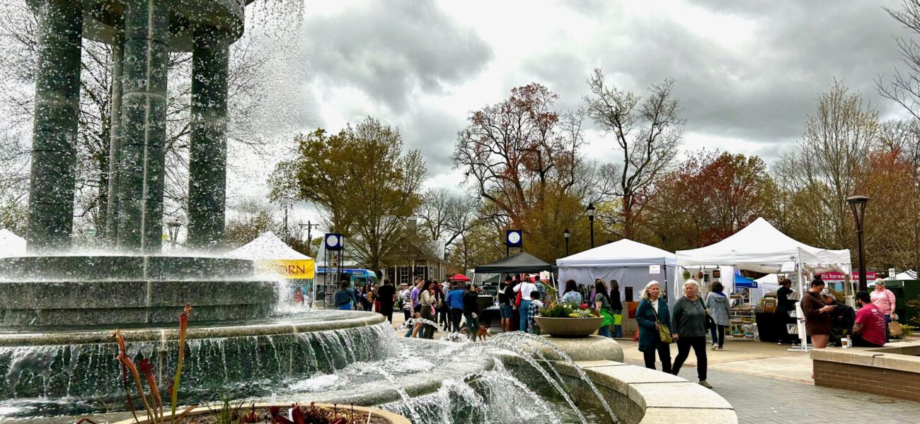 Fountain with booths